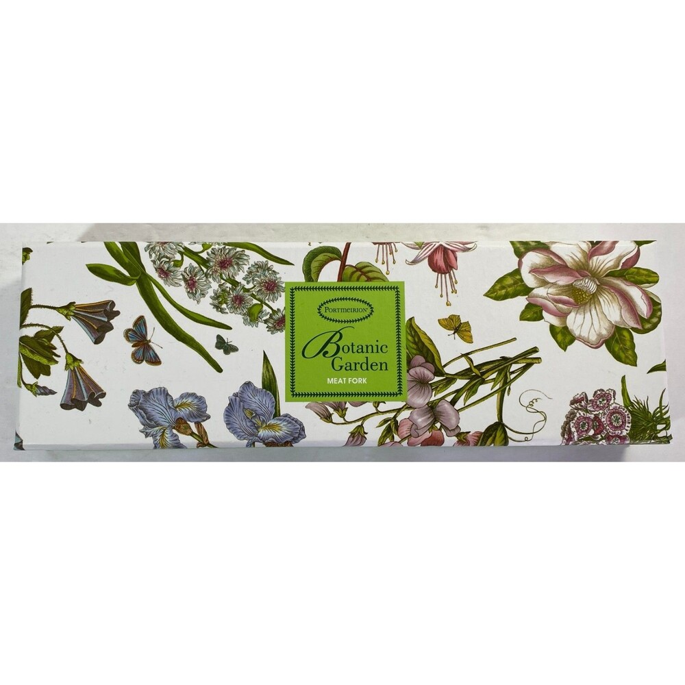 Portmeirion Botanic Garden 9" Meat Fork, Stainless Steel & Porcelain Handle